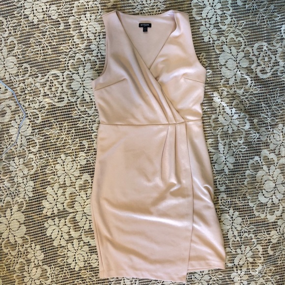 Express Small Soft Pink faux wrap dress - Picture 1 of 13
